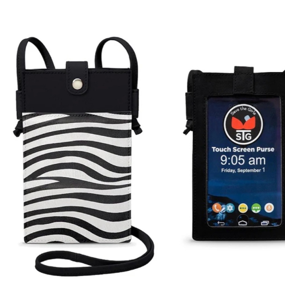 Clearance! Save the Girls ‘The Sweet Savage’ Zebra Print Touch Screen Purse